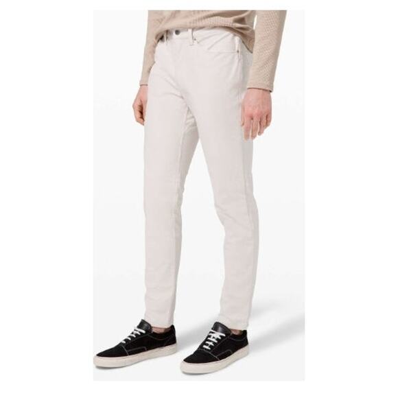 Men's Lululemon ABC Slim-Fit 5 Pocket Pant 32"L Utilitech In White‎ Opal Size 31